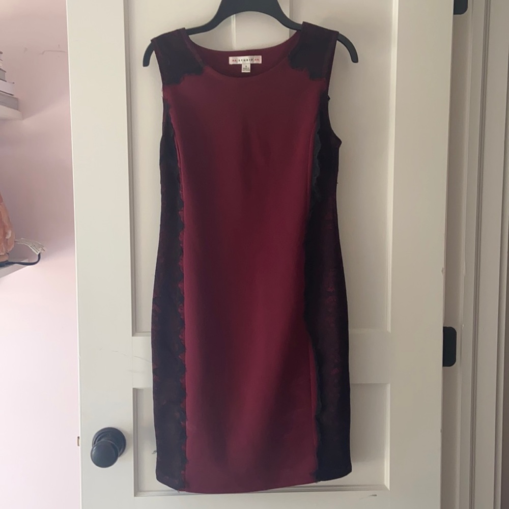 Red and Black Knee Length dress